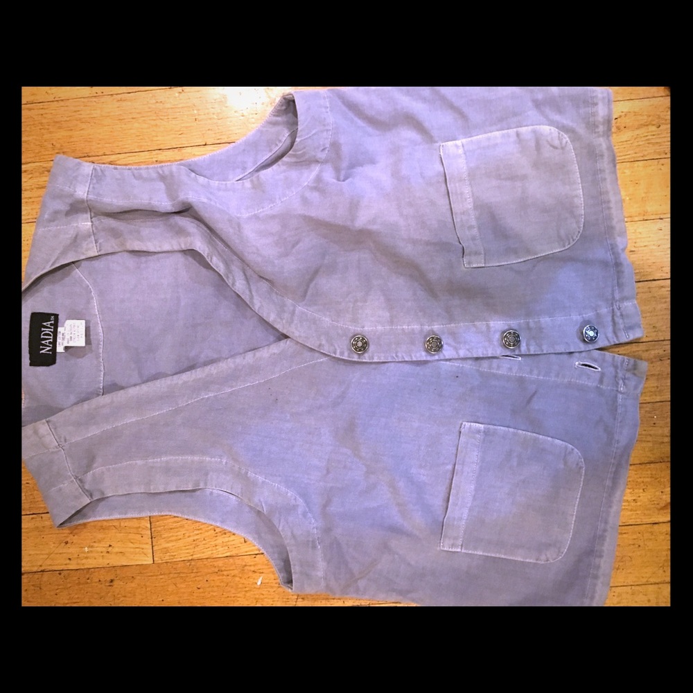 90's Vintage Light Wash Denim Button Vest with Pockets  Boho Hipster country